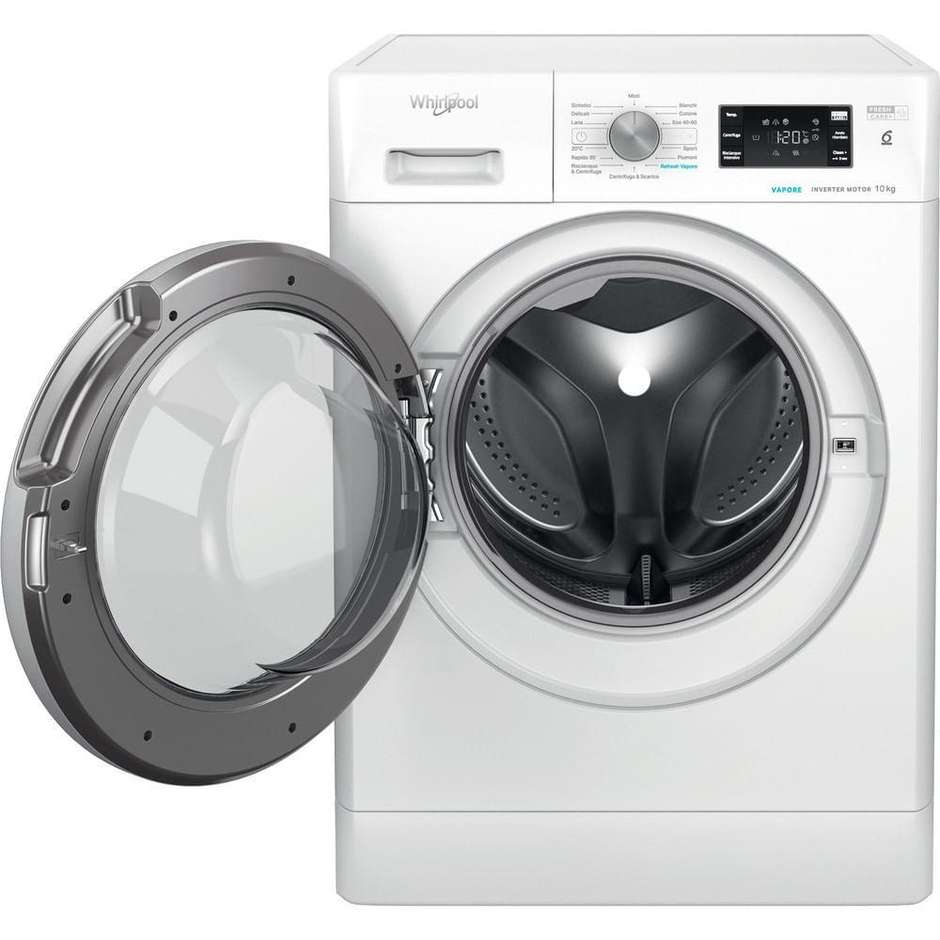 Whirlpool FFB1048BSVIT Lavatrice Carica frontale a libera installazione Capacita 10 Kg 1400 Giri/min Classe A Colore Bianco