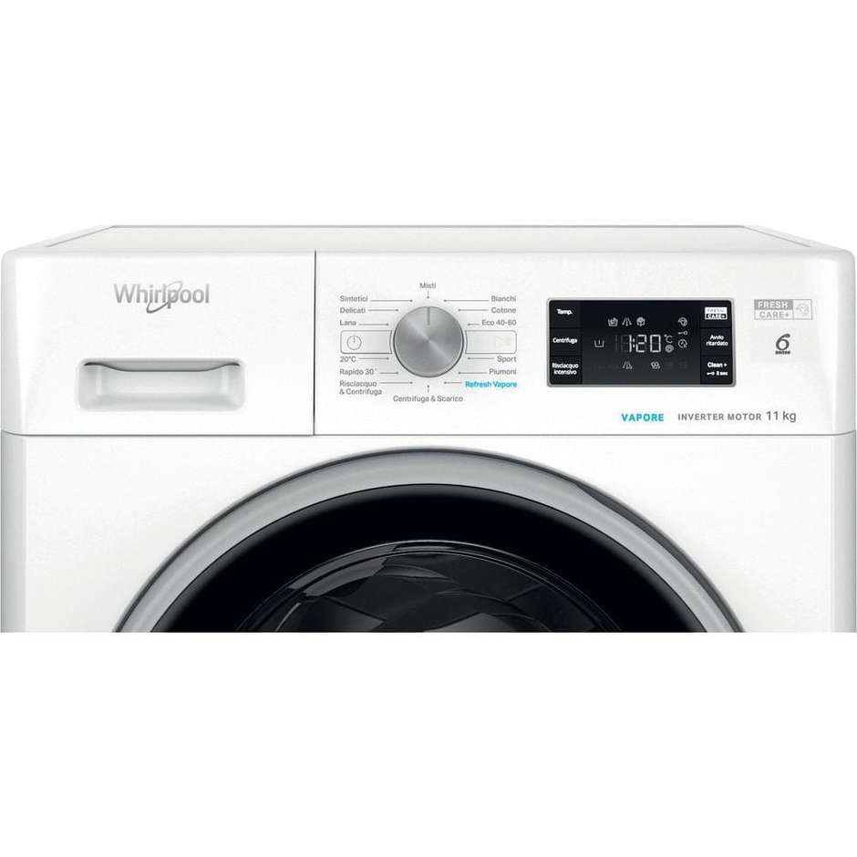Whirlpool FFB1148BSVIT Lavatrice a libera installazione Carica Frontale Capacita 11 Kg 1400 Giri/min Classe A Colore Bianco