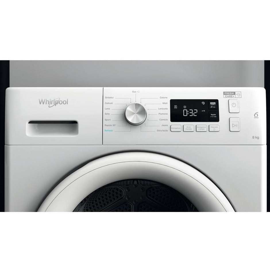 Whirlpool FFTM1182ITR Asciugatrice a Pompa di calore Capacita 8 Kg Classe A++ Colore Bianco