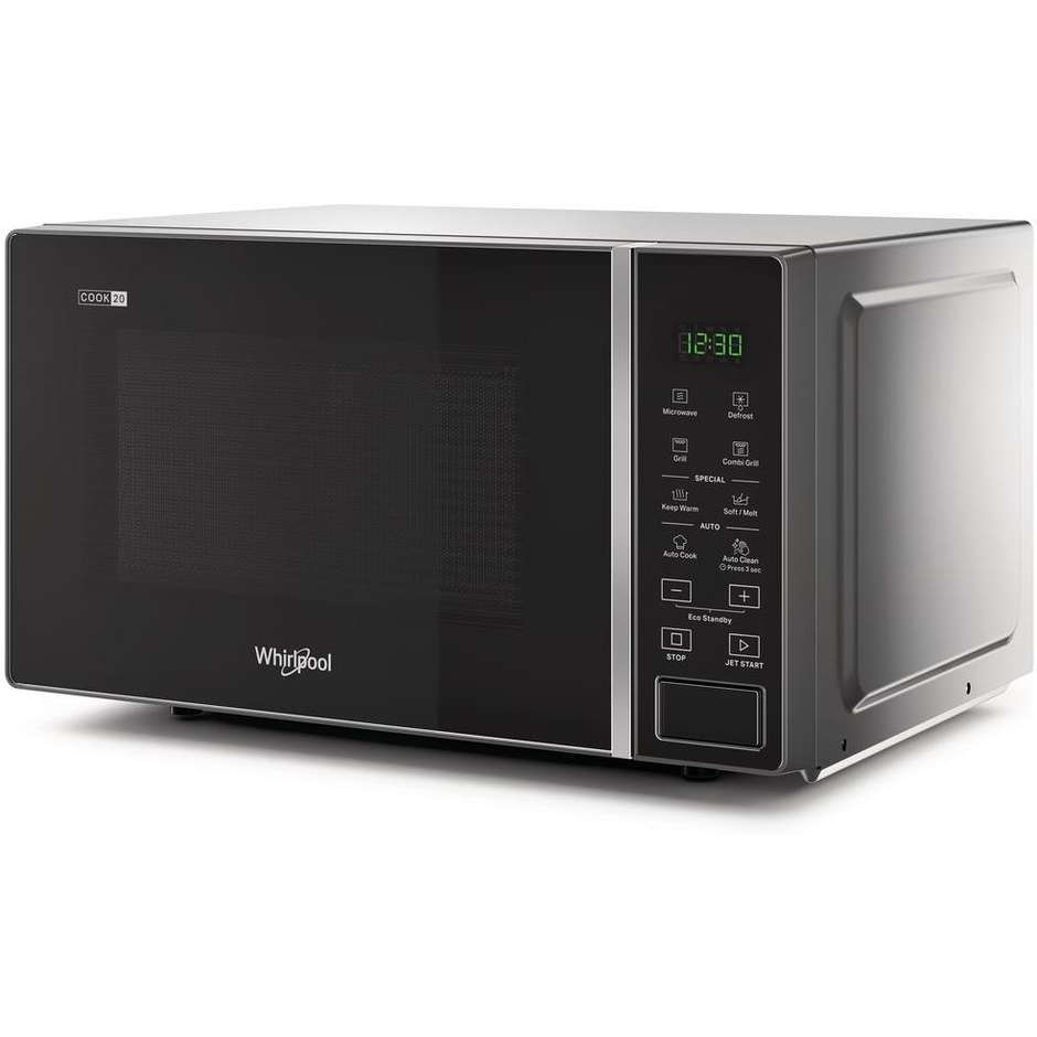 Whirlpool MWP203SB Forno a Microonde Combinato con Grill 1000 W Cavità 20 L 700 W Nero, Argento