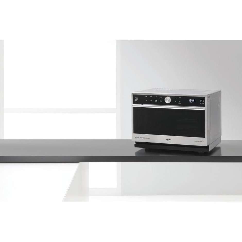 Whirlpool MWSC9133SX Forno a Microonde Combinato con Grill 1200 W Cavità 33 L 1000 W Nero, Acciaio inox