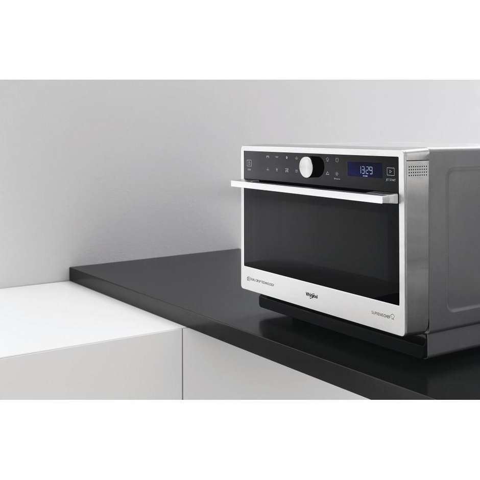 Whirlpool MWSC9133SX Forno Microonde Combinato 33 L, 1000 W, Convezione e Grill 1200 W, Cottura a Vapore e Croccante, Nero Acciaio Inox