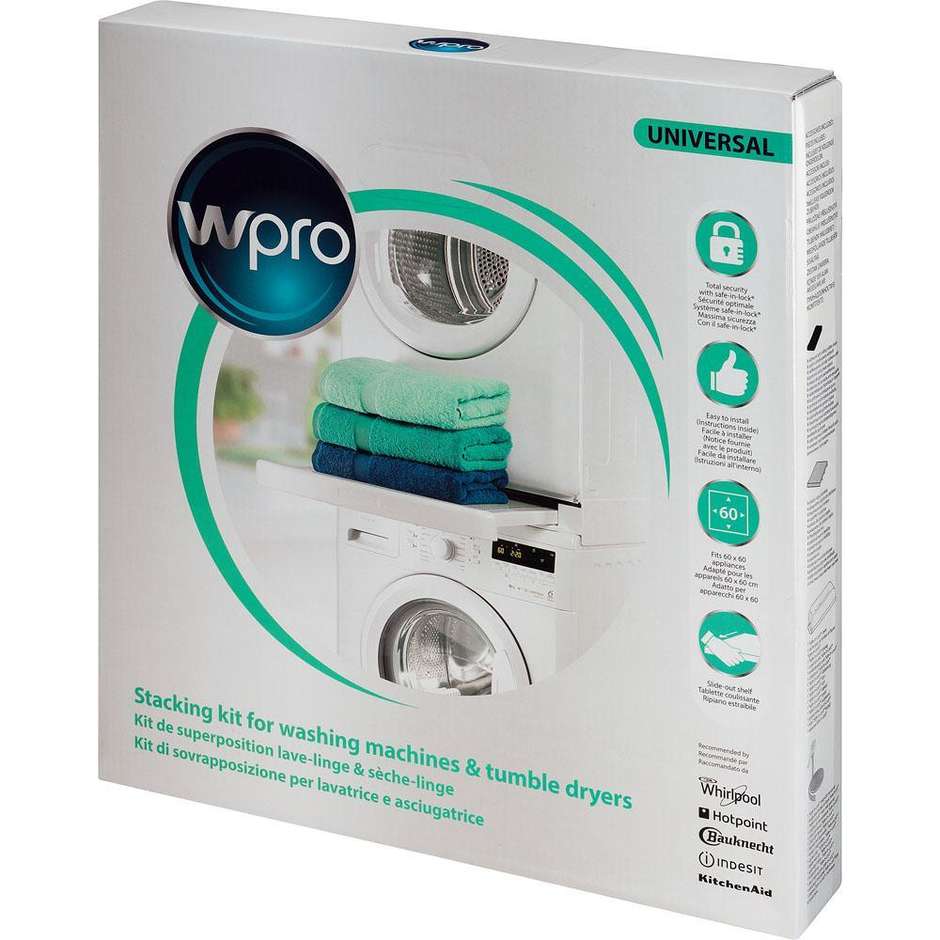 Whirlpool SKS101 Kit colonna per asciugatrici e lavatrici universale colore bianco