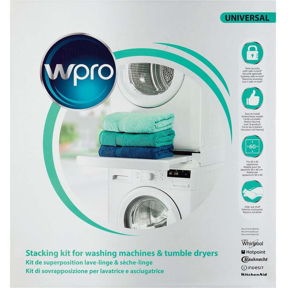 Whirlpool SKS101 kit colonna universale per asciugatrici e lavatrici
