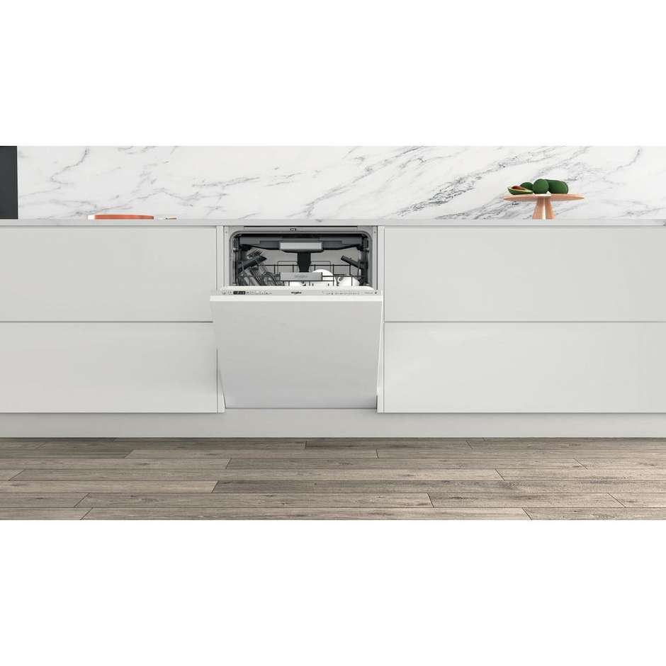 WHIRLPOOL W6ID741AS Lavastoviglie da Incasso a Scomparsa Totale 60 cm Standard 14 Coperti 10 Programmi Classe C 41 dB Cestelli Modulari