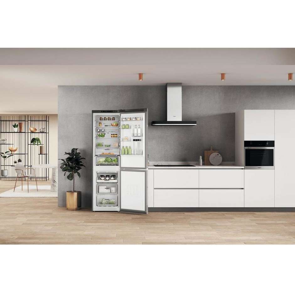 Whirlpool W7X 93A OX Frigorifero Combinato 367 Litri Classe D Acciaio Inox