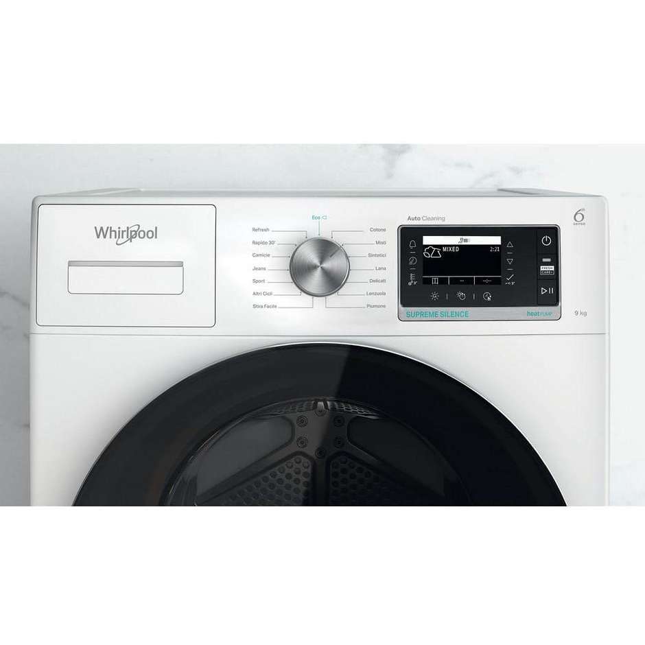 Whirlpool W7X D95WR IT Supreme Silence Asciugatrice 9 kg FreshCare+ Motore Zen Inverter 58 dB