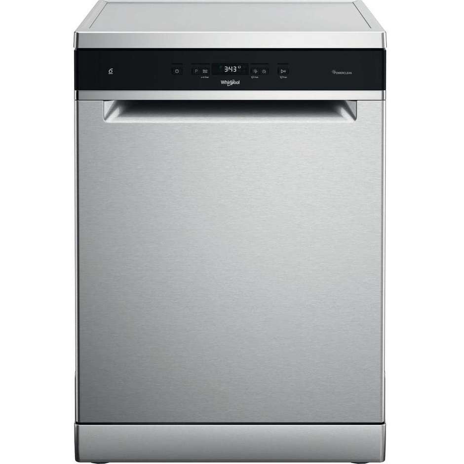 Whirlpool WH7FA14BN7A0X lavastoviglie 60 cm 14 coperti finitura inox, classe A