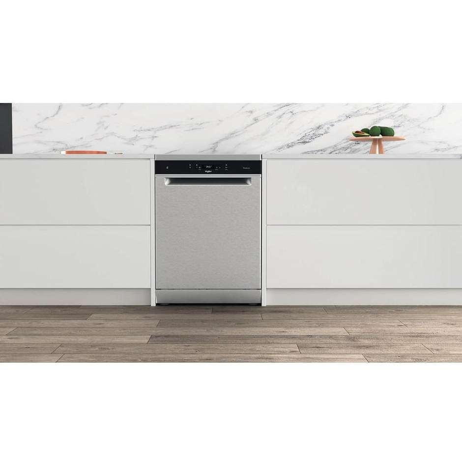 Whirlpool WH7FA14BN7A0X lavastoviglie 60 cm 14 coperti finitura inox, classe A