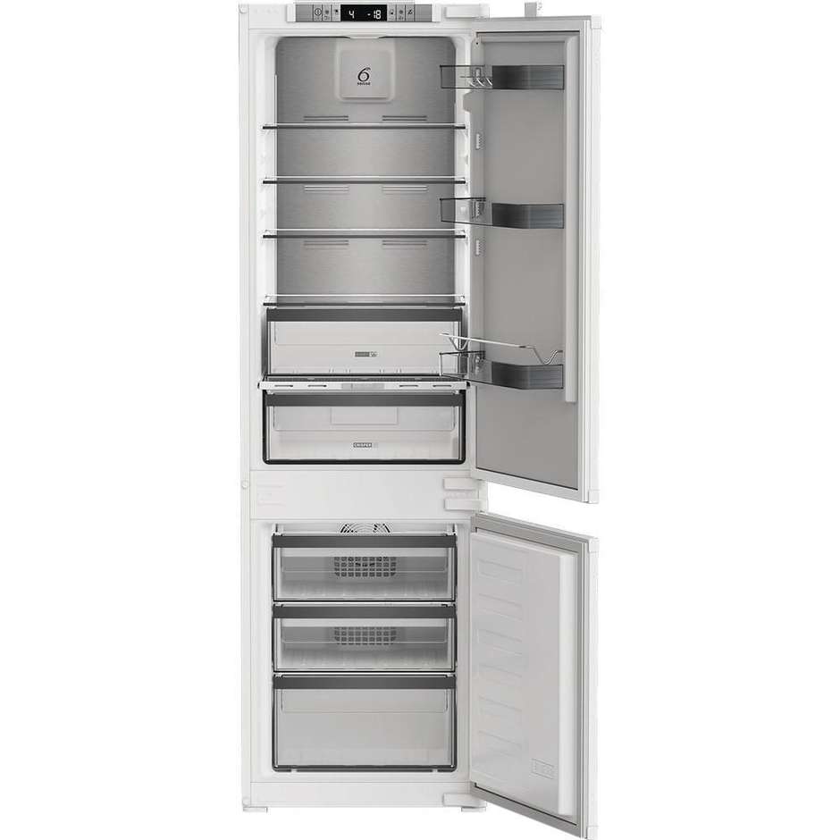 Whirlpool WHKN3253B4E Frigorifero Combinato da Incasso 193 cm 306 Litri Total No Frost 6° Senso Metal MultiFlow Classe E