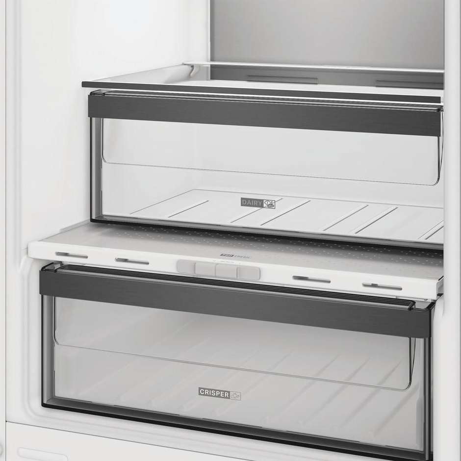 Whirlpool WHKN3253B4E Frigorifero Combinato da Incasso 193 cm 306 Litri Total No Frost 6° Senso Metal MultiFlow Classe E