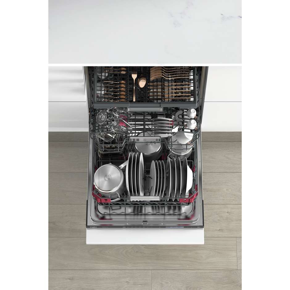 Whirlpool WIO 3O540 PELG Lavastoviglie a Scomparsa Totale 60 cm 14 Coperti Classe B PowerClean Pro 6° Senso NaturalDry