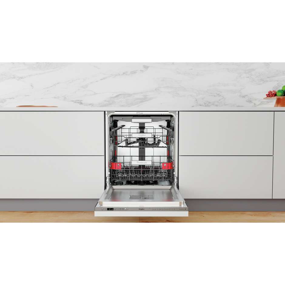 Whirlpool WIO 3O540 PELG Lavastoviglie a Scomparsa Totale 60 cm 14 Coperti Classe B PowerClean Pro 6° Senso NaturalDry