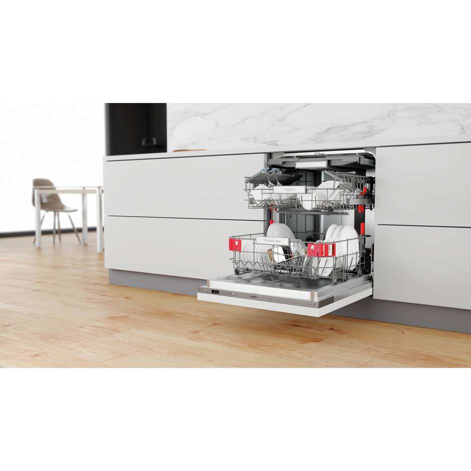 Whirlpool WIO 3O540 PELG Lavastoviglie a Scomparsa Totale 60 cm 14 Coperti Classe B PowerClean Pro 6° Senso NaturalDry