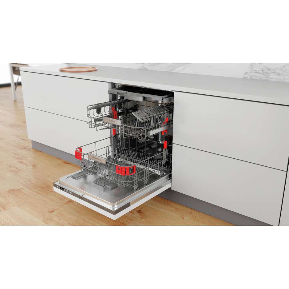 Whirlpool WIO 3O540 PELG Lavastoviglie a Scomparsa Totale 60 cm 14 Coperti Classe B PowerClean Pro 6° Senso NaturalDry