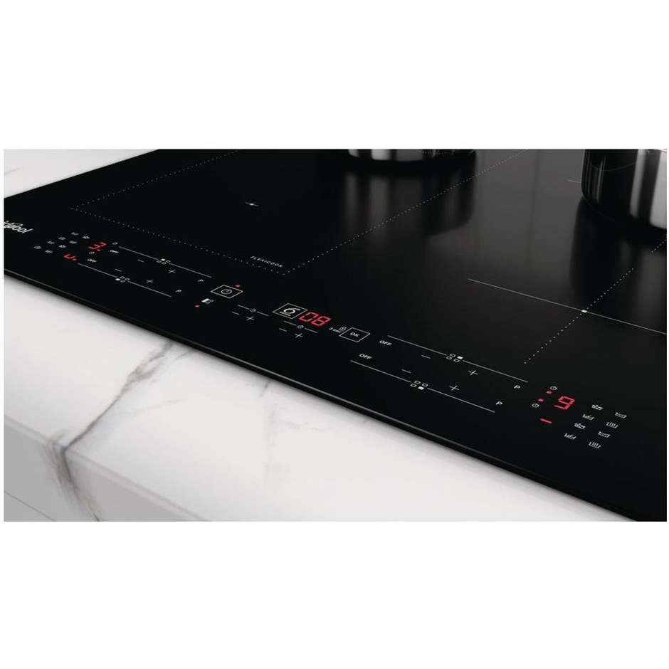 Whirlpool WL B8160 NE Piano Cottura a Induzione 60 cm 4 Zone con Funzioni 6° Senso e Booster Vetroceramica Nero