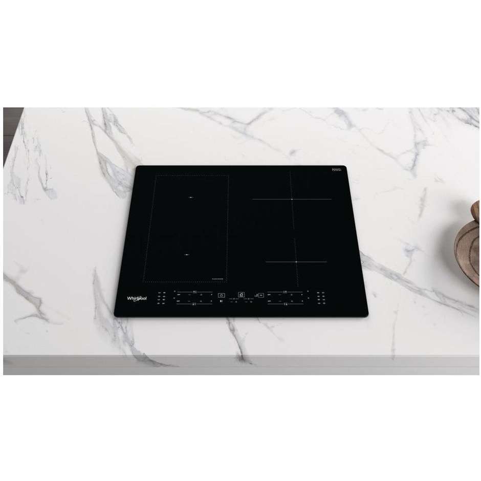 Whirlpool WL B8160 NE Piano Cottura a Induzione 60 cm 4 Zone con Funzioni 6° Senso e Booster Vetroceramica Nero