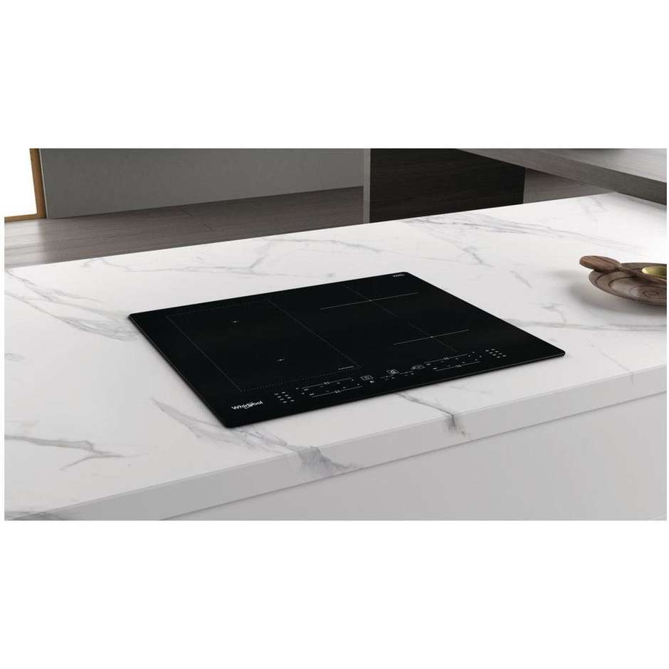 Whirlpool WL B8160 NE Piano Cottura a Induzione 60 cm 4 Zone con Funzioni 6° Senso e Booster Vetroceramica Nero