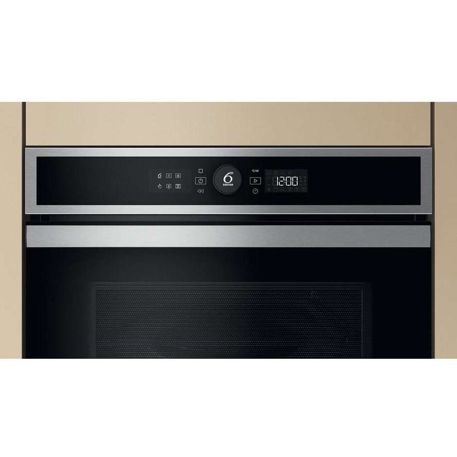 WHIRLPOOL WMW47HMXI Forno a Microonde da Incasso Combinato con Grill 40 L Potenza 900 W Nero, Acciaio inox