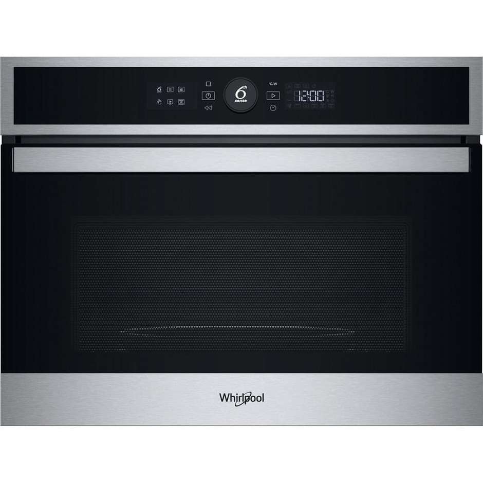 Whirlpool WMW47HMXI Microonde Combinato da Incasso 40 Litri 900W Grill Infrarossi 1600W Convezione Inox