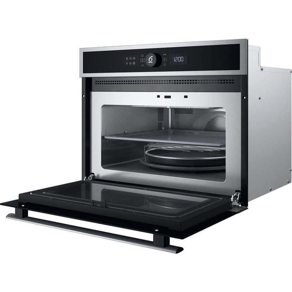 Whirlpool WMW47HMXI Microonde Combinato da Incasso 40 Litri 900W Grill Infrarossi 1600W Convezione Inox
