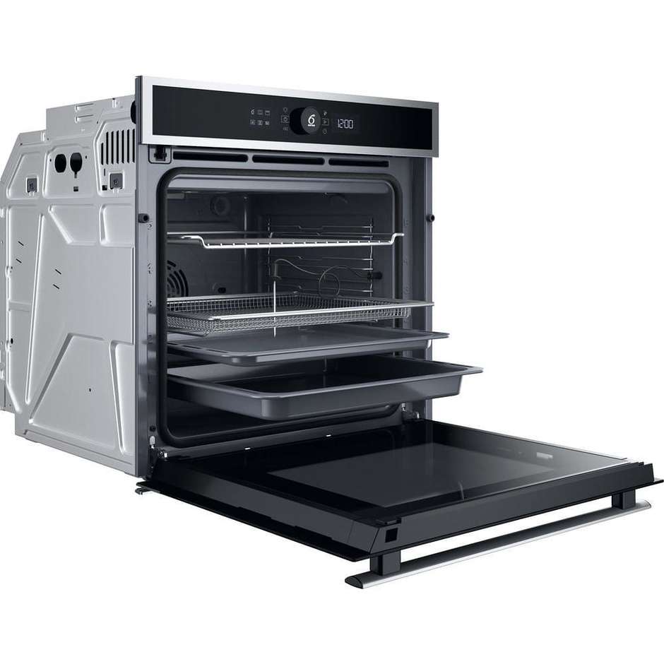 Whirlpool WOI4IS8PPM0SXA Forno da Incasso 73 Litri 17 Funzioni Vapore Pirolitico Porta 4 Vetri Classe A+ Total Black