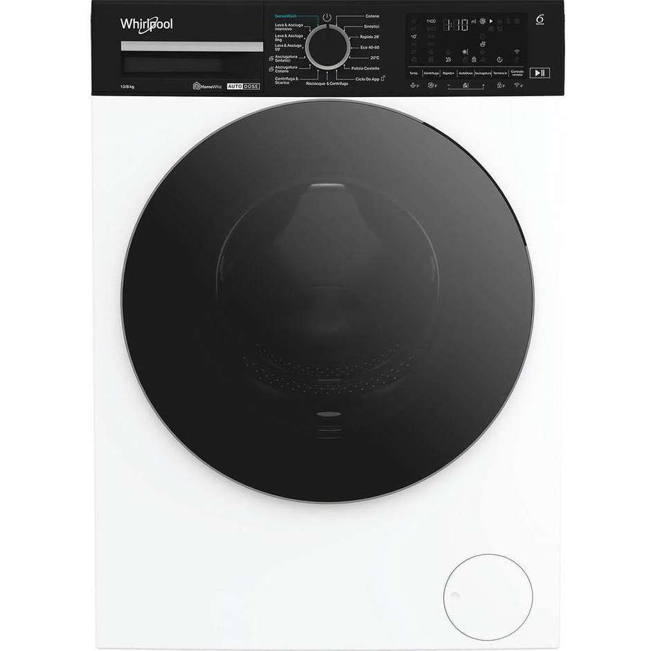 Whirlpool WPD2836WADSIT Lavasciuga Carica frontale Capacita 12 + 8 Kg 1400 Giri/min Classe D Colore Bianco
