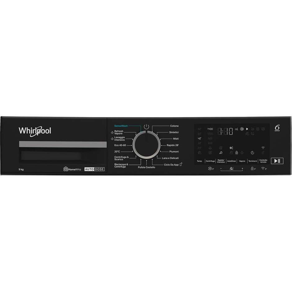 Whirlpool WPM 911W ADS IT lavatrice SenseWash 9 kg, 1400 giri, Wi-Fi, classe A