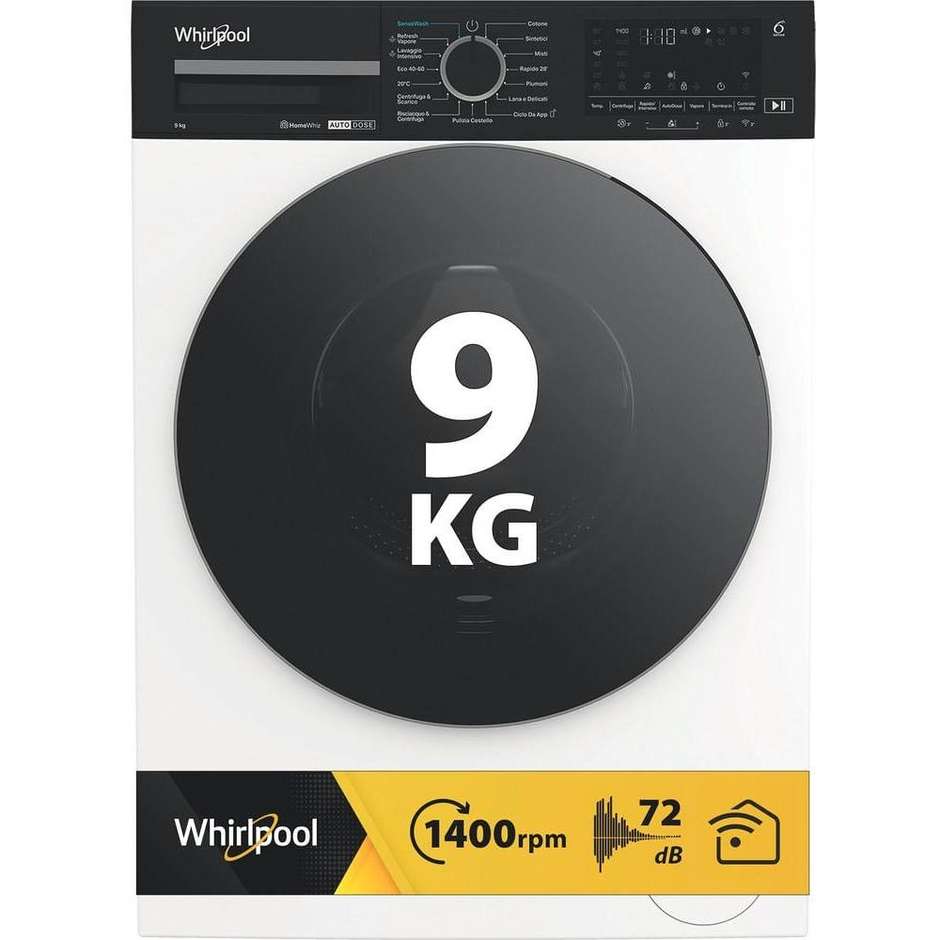 Whirlpool WPM 99W ADS IT Lavatrice 9 kg 1400 giri Wi-Fi Bianca