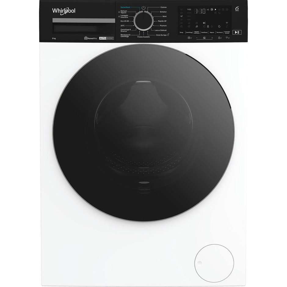 Whirlpool WPM911WADSIT Lavatrice Carica Frontale Capacita 9 Kg 1400 Giri/min Wi-Fi Classe A Colore Bianco