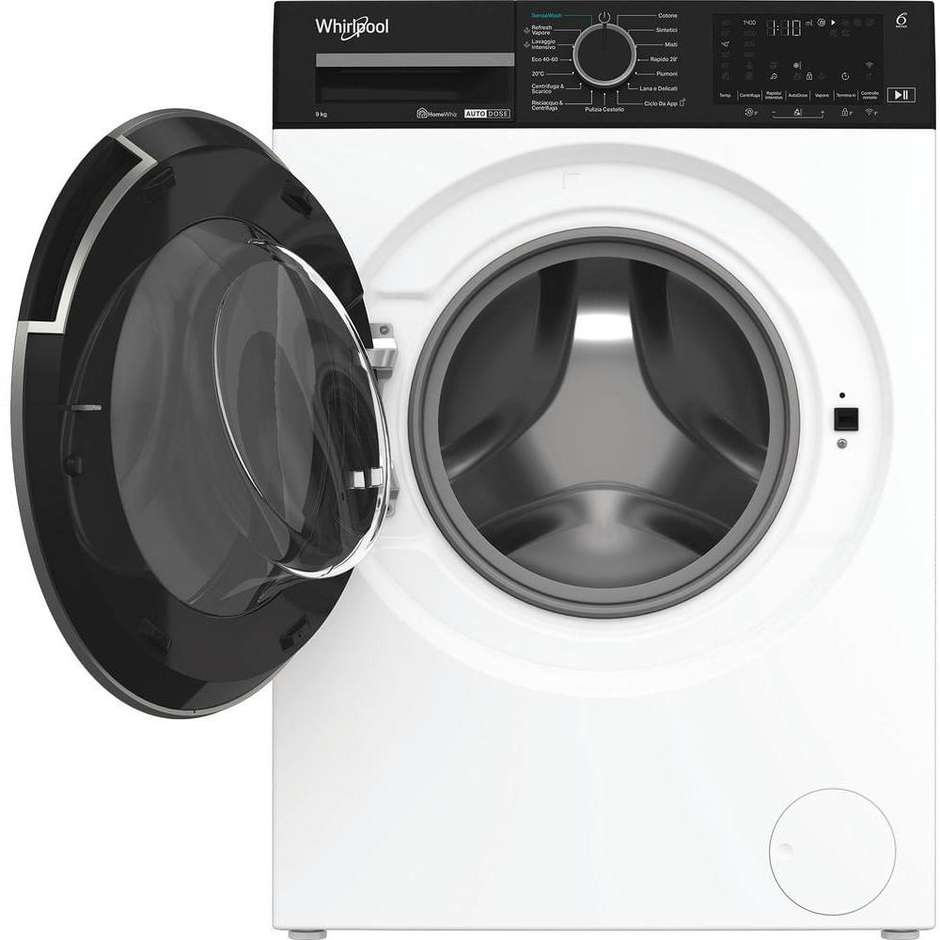 Whirlpool WPM911WADSIT Lavatrice Carica Frontale Capacita 9 Kg 1400 Giri/min Wi-Fi Classe A Colore Bianco