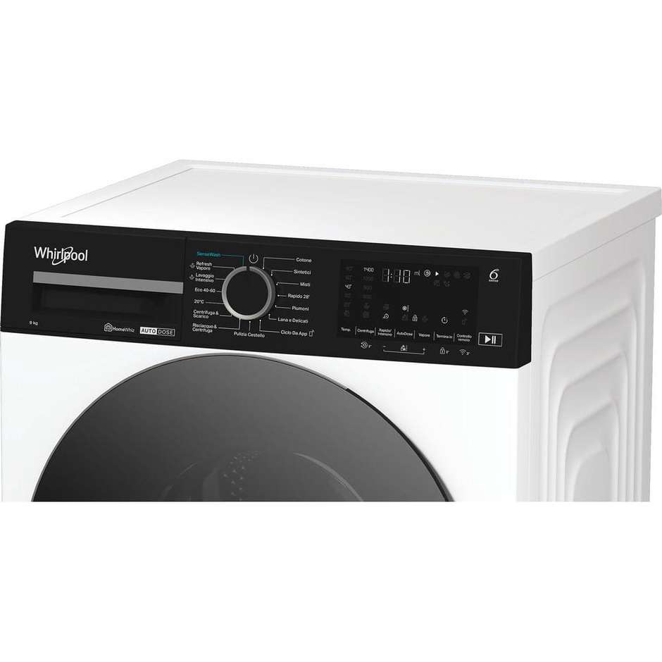 Whirlpool WPM911WADSIT Lavatrice Carica Frontale Capacita 9 Kg 1400 Giri/min Wi-Fi Classe A Colore Bianco