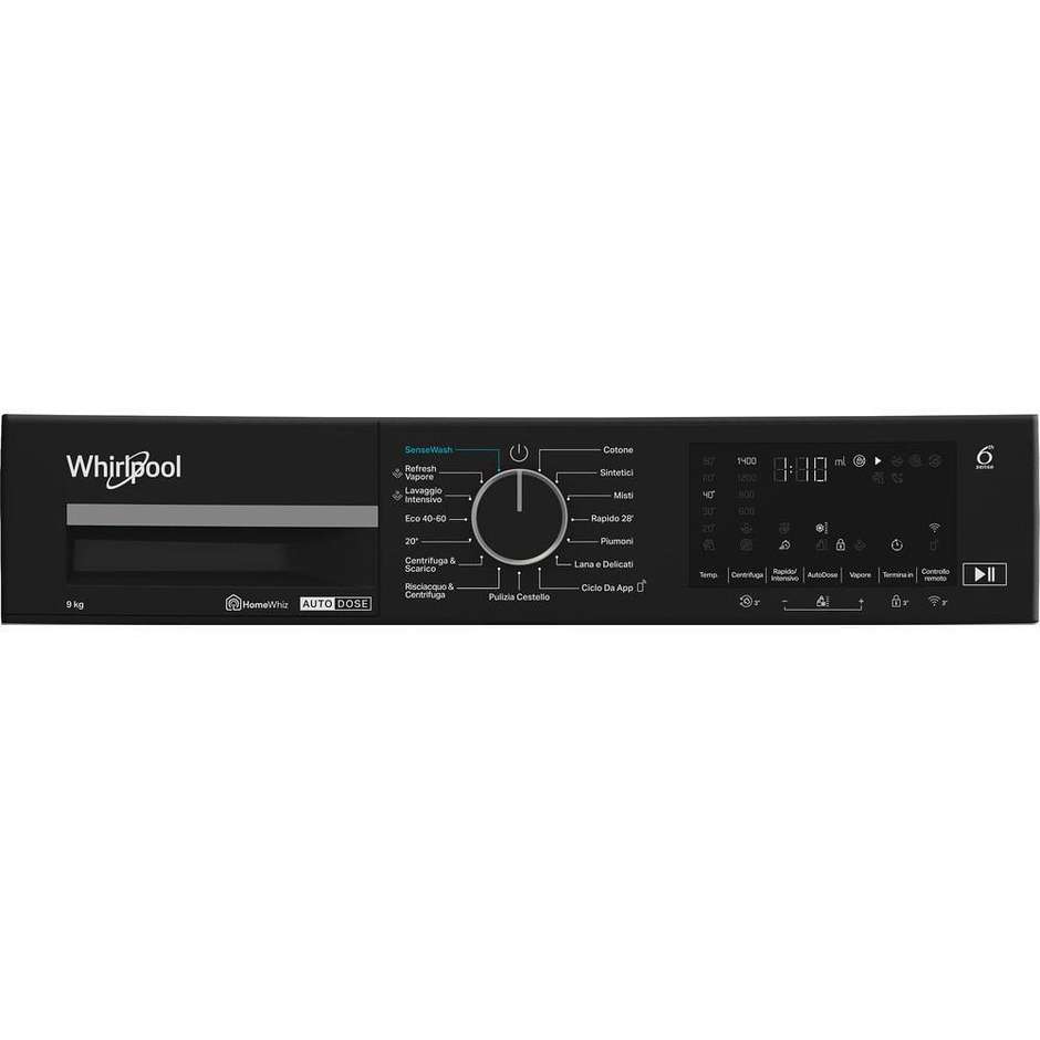 Whirlpool WPM911WADSIT Lavatrice Carica Frontale Capacita 9 Kg 1400 Giri/min Wi-Fi Classe A Colore Bianco