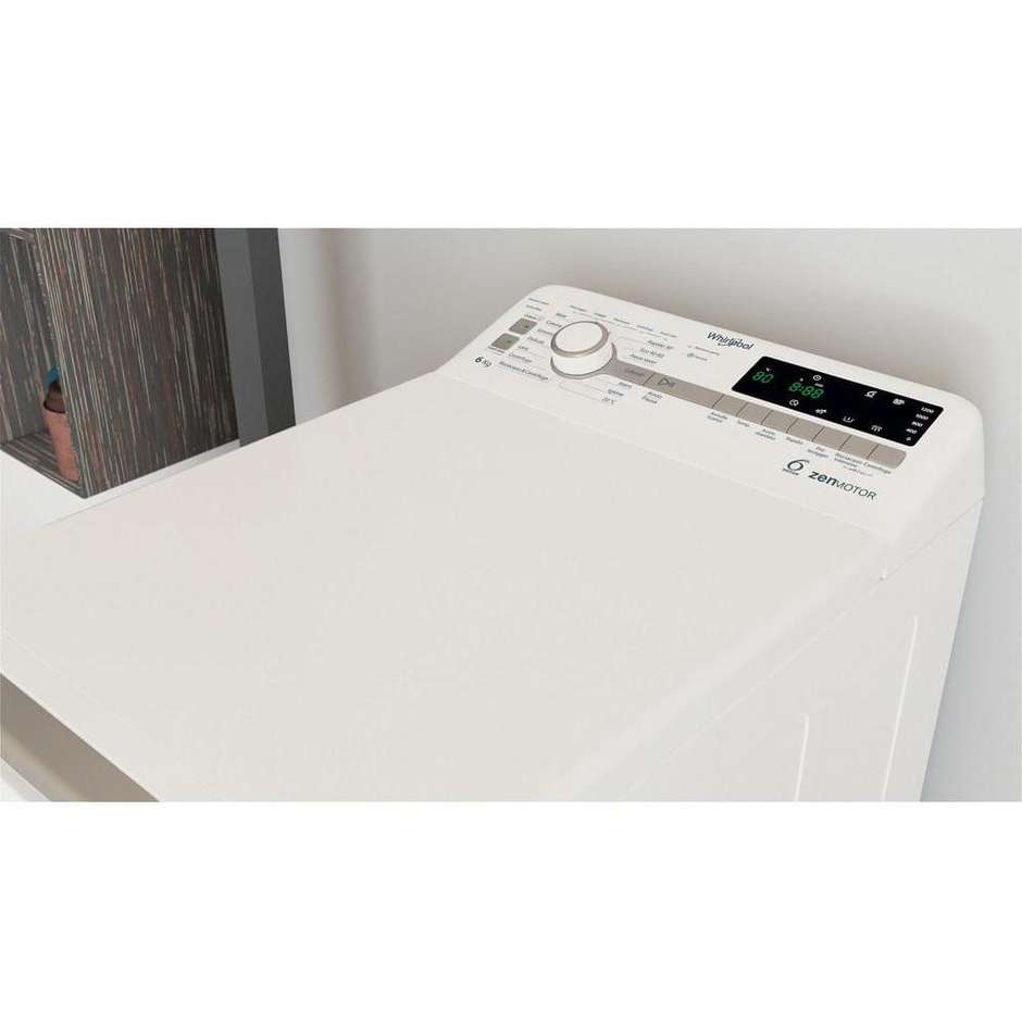 Whirlpool ZENTDLR6252BSIT Lavatrice Carica dall'alto Capacita 6 Kg 1200 Giri/min Classe B Colore Bianco