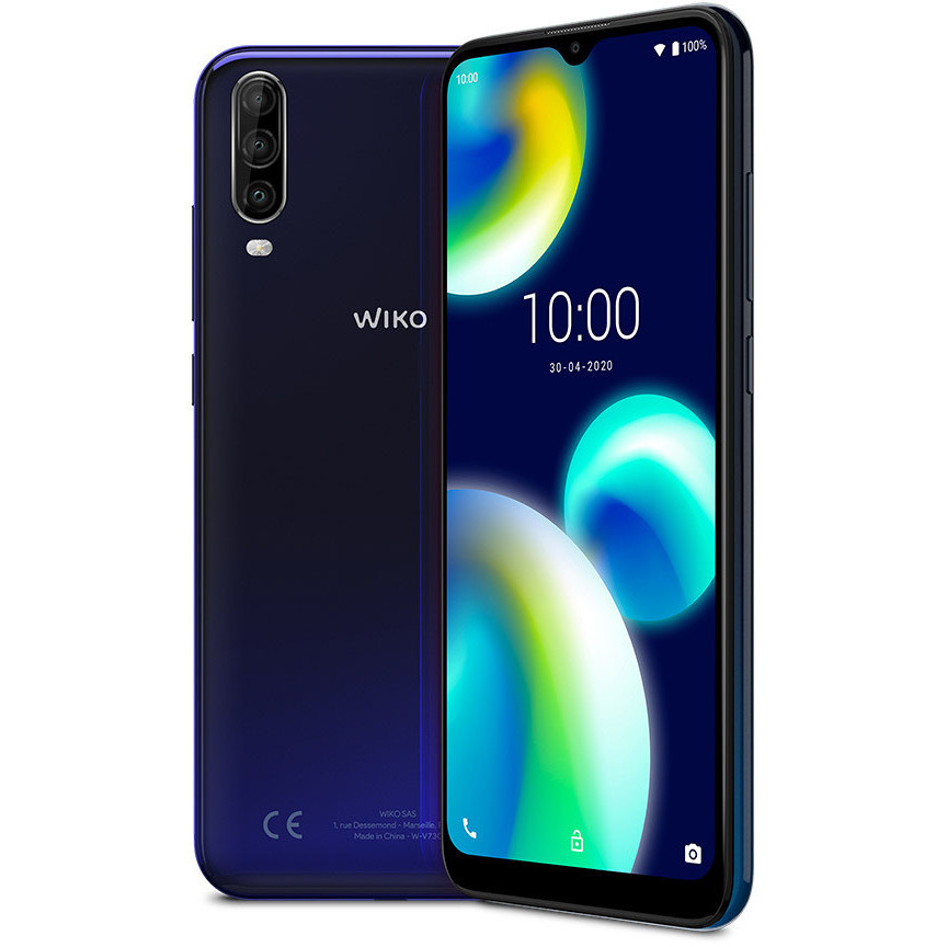 Wiko View 4 Lite Smartphone 6,52" HD+ memoria 32 GB Ram 2 GB Tripla fotocamera Android colore Blu