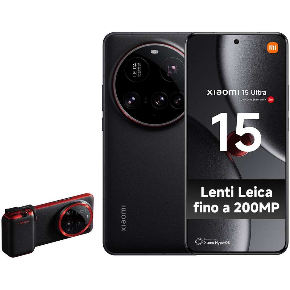 Xiaomi 15 Ultra con Photography Kit Smartphone 6.73"  Ram 16 GB Memoria 512 GB HyperOS 2 Colore Nero + Fotocamera