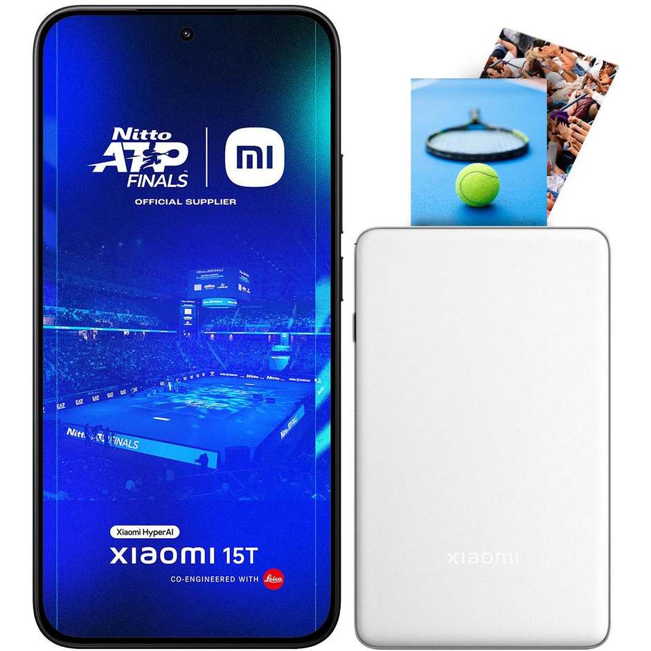 Xiaomi 15T Smartphone 6.8" Ram 12 GB Memoria 256 GB Colore Nero + Portatile photoprinter pro