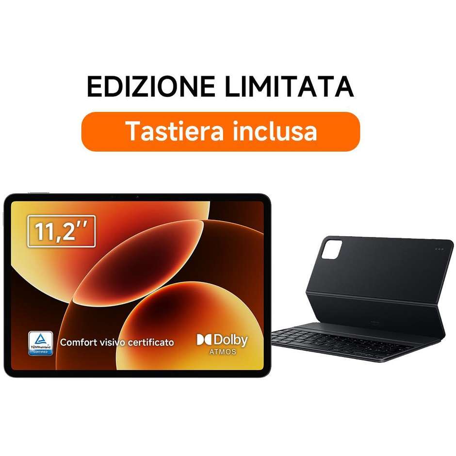 Xiaomi Pad 8 Wi-Fi 11,2" 3.2K 144Hz 8GB 128GB Grigio con Tastiera