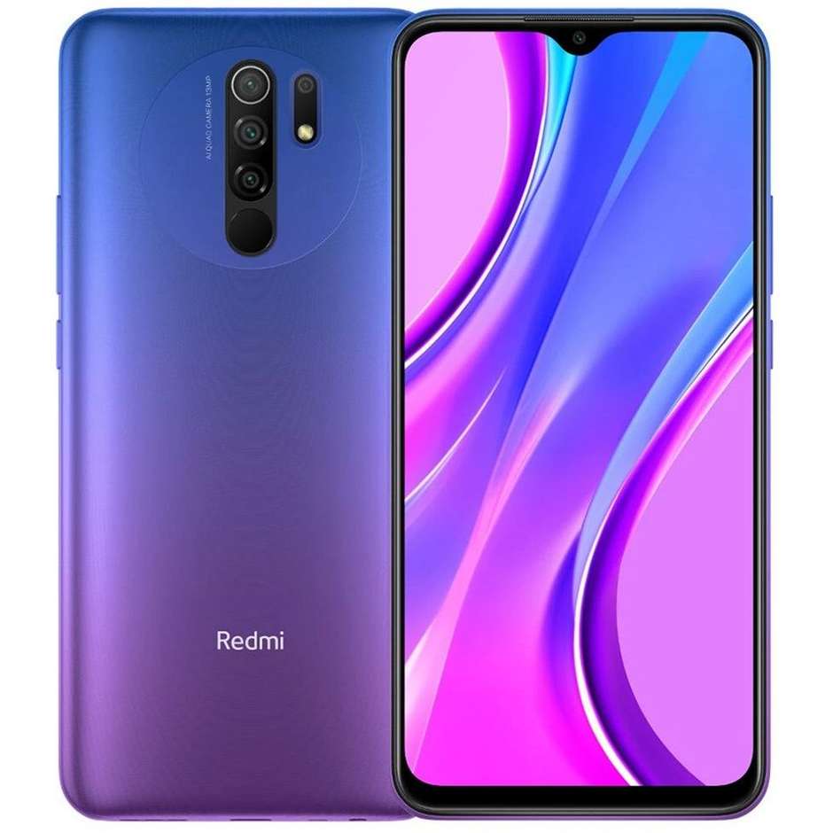 Xiaomi Redmi 9 Smartphone 6.53" AMOLED FHD+ Ram 4 Gb Memoria 64 Gb MIUI 10 colore porpora