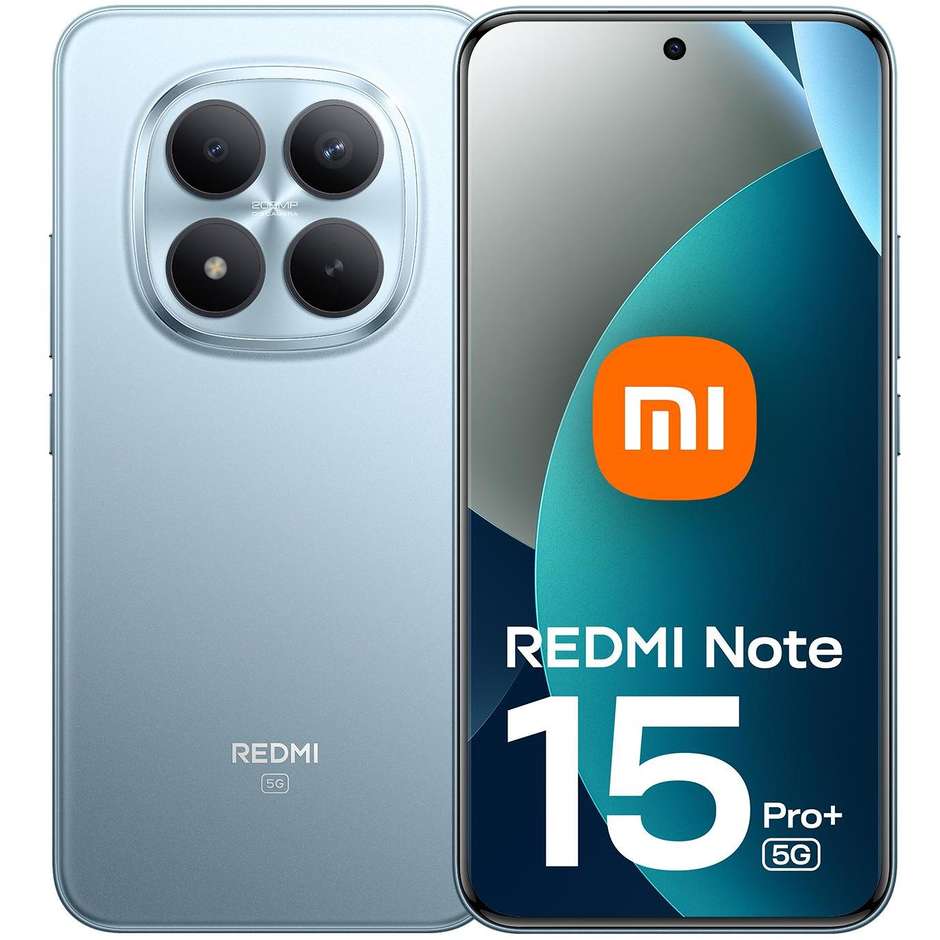 Xiaomi Redmi Note 15 Pro+ Smartphone 5G 17,2 cm (6.77") AMOLED 120Hz 8 GB 256 GB 200 MP OIS Blu