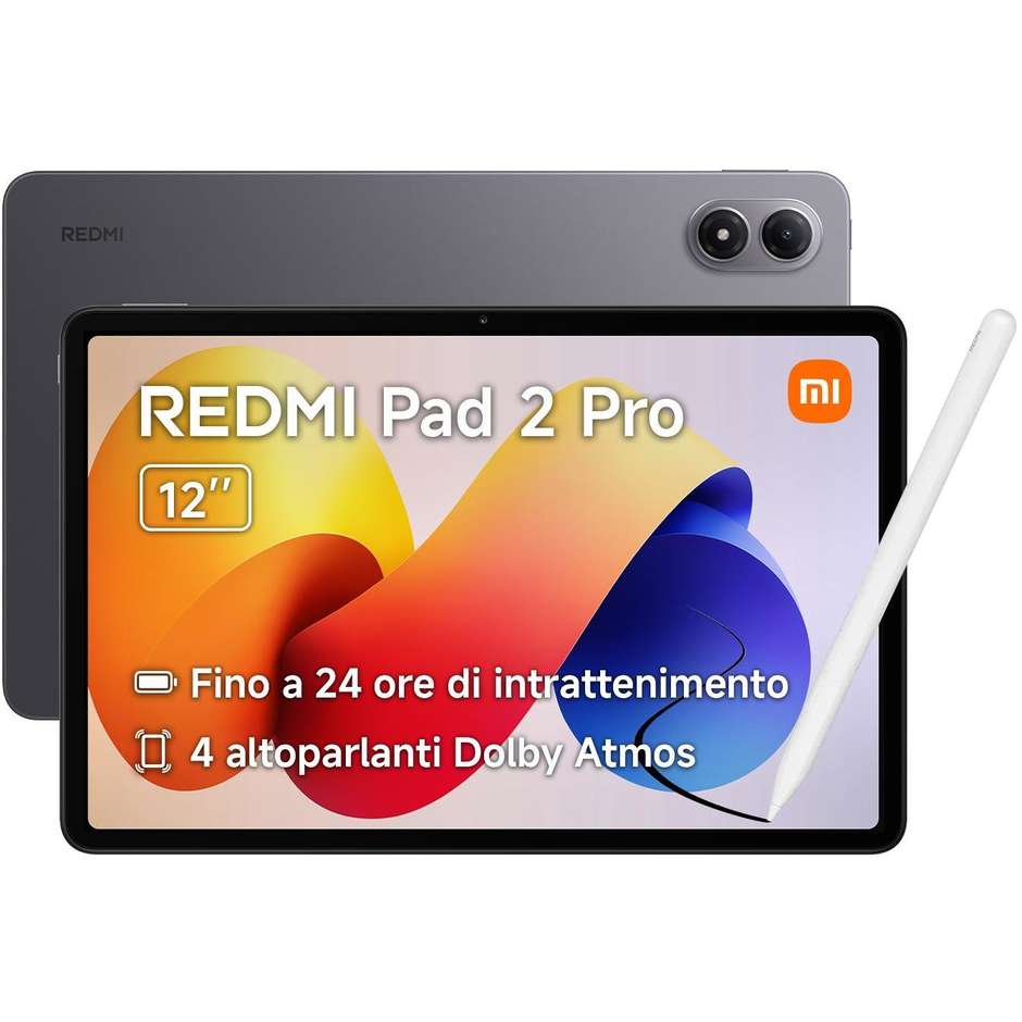 Xiaomi Redmi Pad 2 Pro + SmartPen Tablet 12.1" Ram 6 GB Mmoria 128 GB Colore Grigio