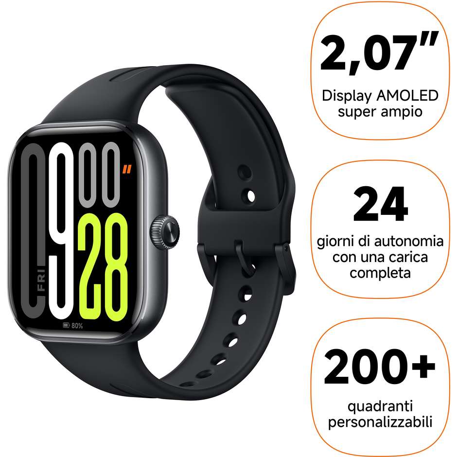Xiaomi Redmi SmartWatch 5 Obsidian Wi-Fi Bluetooth Colore Nero