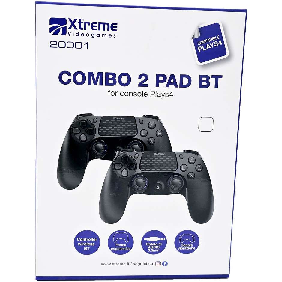 Xtreme 20001 Periferica di gioco Gamepad Analogico/Digitale PlayStation 4 Bluetooth Colore Nero