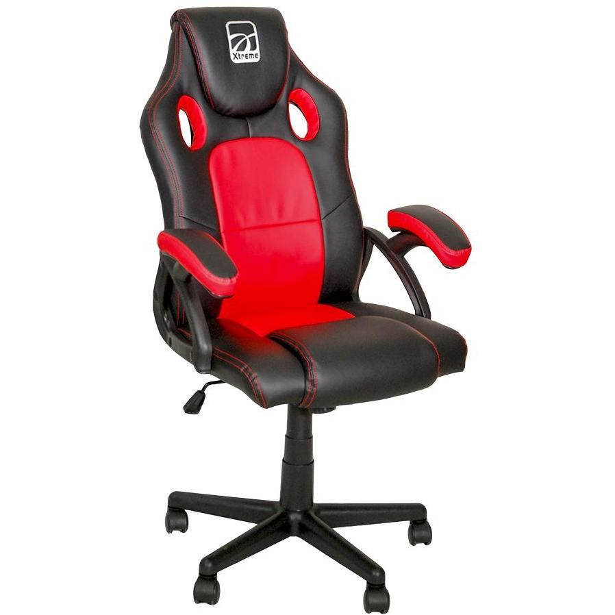 Xtreme 90558R MX12 KOR Sedia da Gaming per PC con Seduta Imbottita e Oscillazione Nero e Rosso