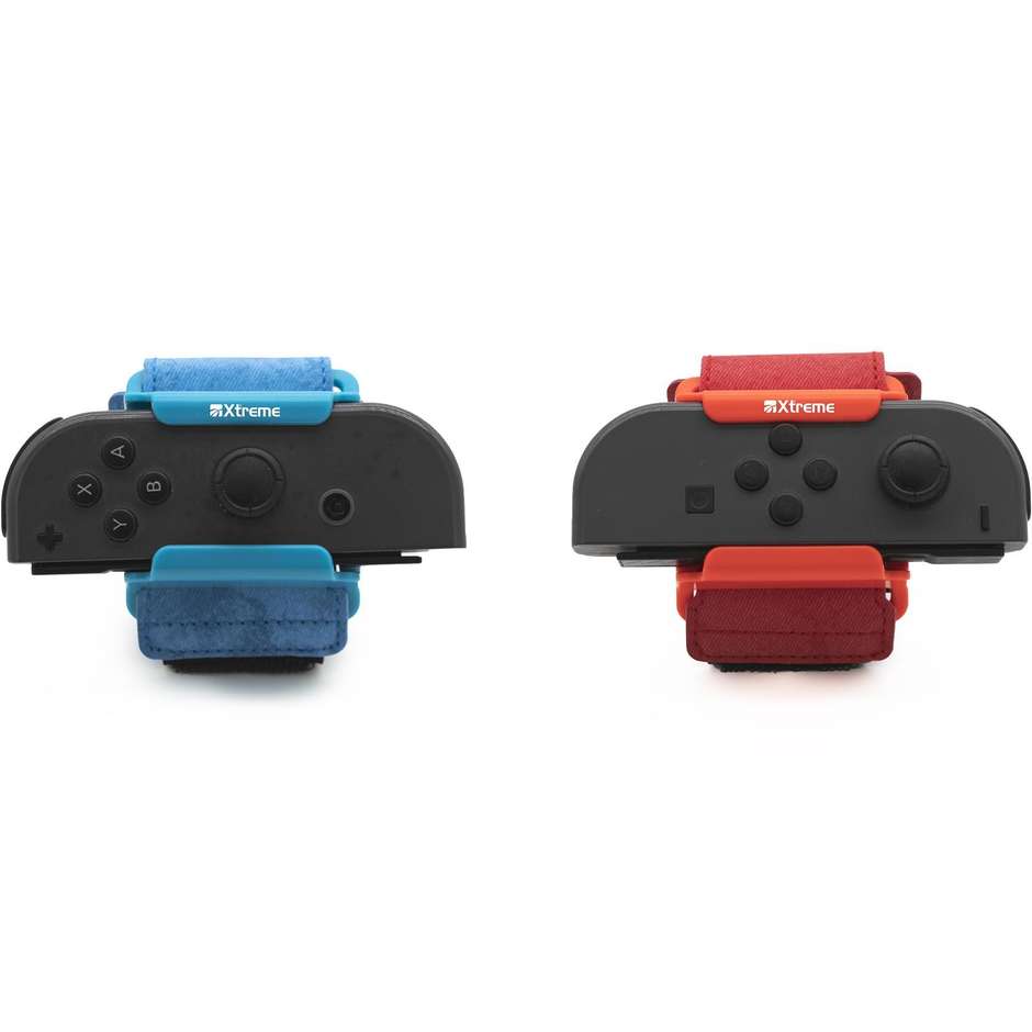 Xtreme 95648 Kit Sport 12 in 1 Accessori per Nintendo Switch e Switch OLED Family Pack Racchette Mazze da Golf Cinghie Gamba e Laccetti Rosso e Blu