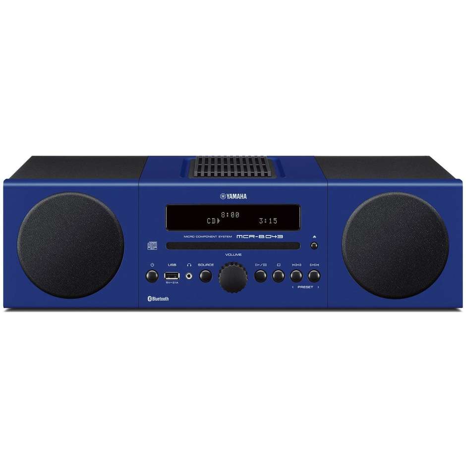 Yamaha MCR-B043 Microsistema audio per la casa Potenza 30 W Colore Blu